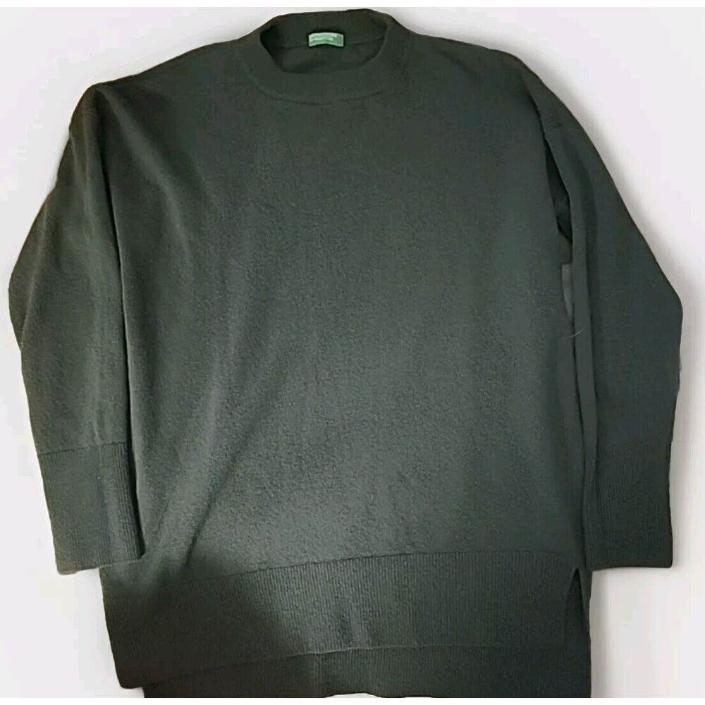 Vtg United Colors of Benetton S Green Wool Sweater Super Soft